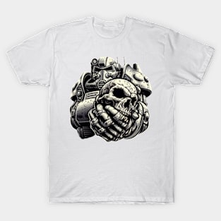 Brotherhood of steel crushing skull T-Shirt